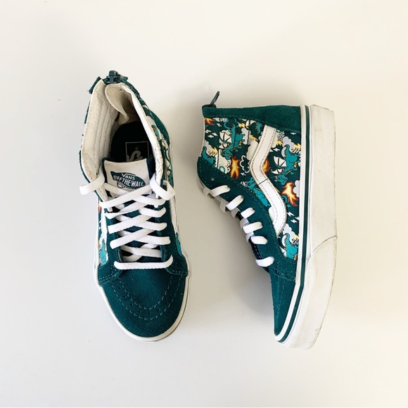 Vans Shoes Vans Kids Hightop Mythical Dragons Teal Sneakers 2